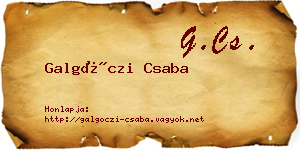 Galgóczi Csaba névjegykártya